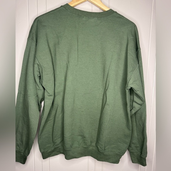 Green Oversized Long Sleeve Sweatshirt with Smiley Face - Picture 4 of 6